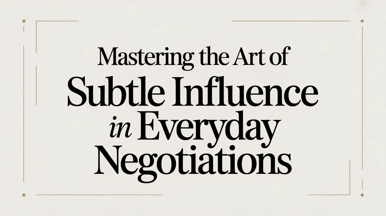 Eaxillqilwisfap: Mastering the Art of Subtle Influence in Everyday Negotiations